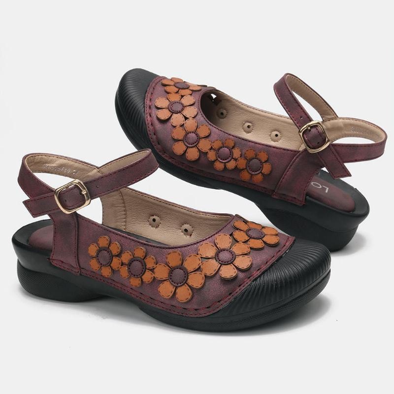 Dameskjøteblomst Pustende Slingback Buckle Flats