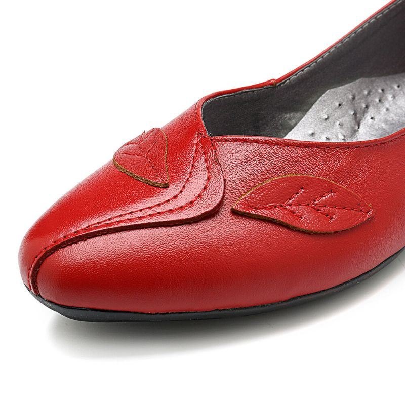 Damesko Blad Komfortabel Årsaksmessig Slip On Flats