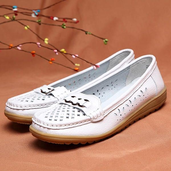 Hollow Out Flat Myk Komfortabel Slip On Casual Sko