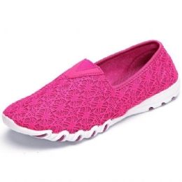 Hollow Out Mesh Slip On Pustende Flat Loafers For Kvinner