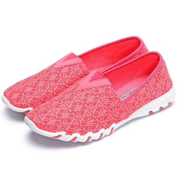 Hollow Out Mesh Slip On Pustende Flat Loafers For Kvinner