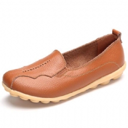 Rund Tå Myk Såle For Kvinner. Slip On Flat Loafers