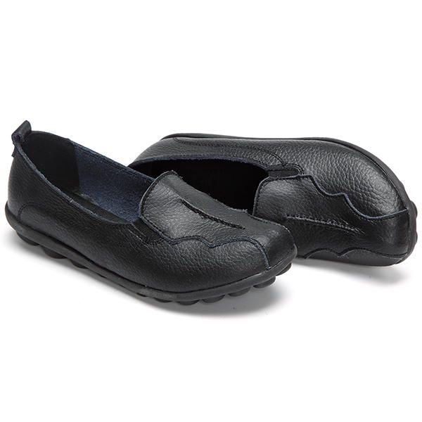 Rund Tå Myk Såle For Kvinner. Slip On Flat Loafers