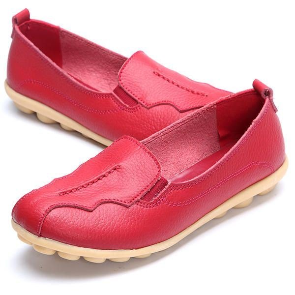 Rund Tå Myk Såle For Kvinner. Slip On Flat Loafers