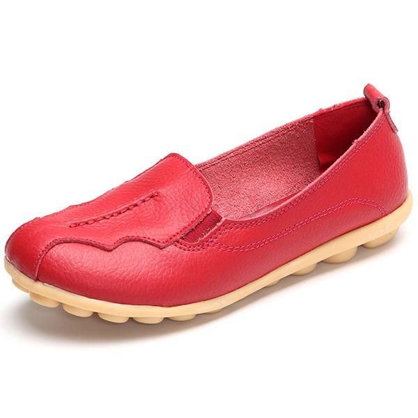 Rund Tå Myk Såle For Kvinner. Slip On Flat Loafers