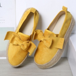 Stor Størrelse Dame Casual Butterfly Knot Straw Platform Loafers