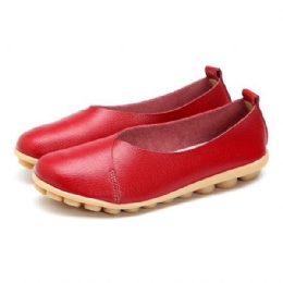 Større Størrelse Dame Myk Såle Komfortable Leather Flat Loafers