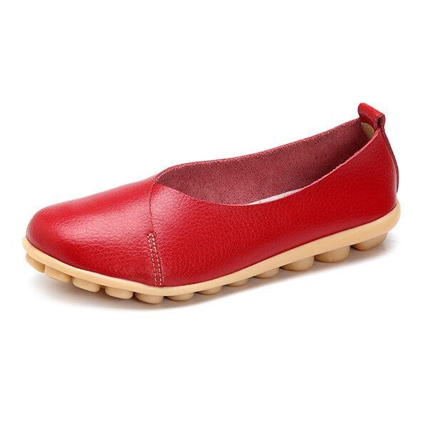 Større Størrelse Dame Myk Såle Komfortable Leather Flat Loafers