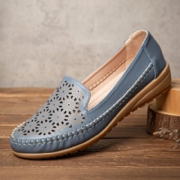 Women Floewrs Hollow Comfy Non-slip Casual Flat Loafers